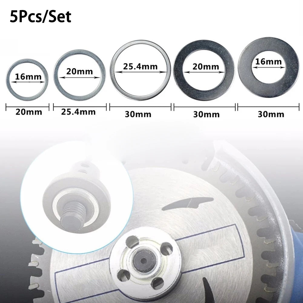 5Pc/set Circular Saw Blade Reducing Rings Conversion Ring Cutting Disc 20-16mm, 25.4-20mm, 30-16mm, 30-20mm, 30-25.4mm Qme Default Title