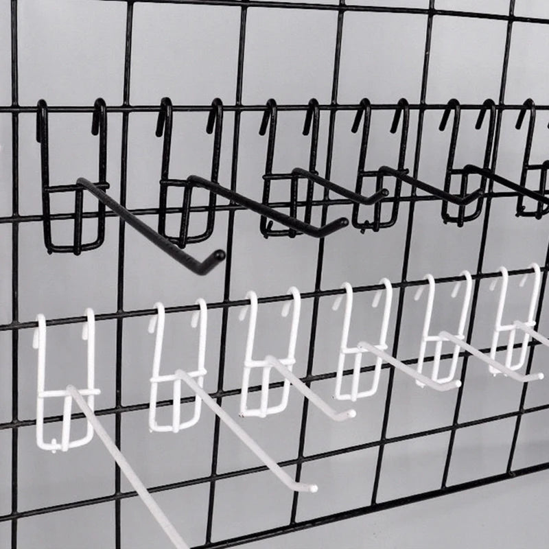 Black Mesh Grid Shelf Hooks, Supermarket Shelves, Convenience Store Accessories Can Be Hung With Thick Iron Hooks Qme