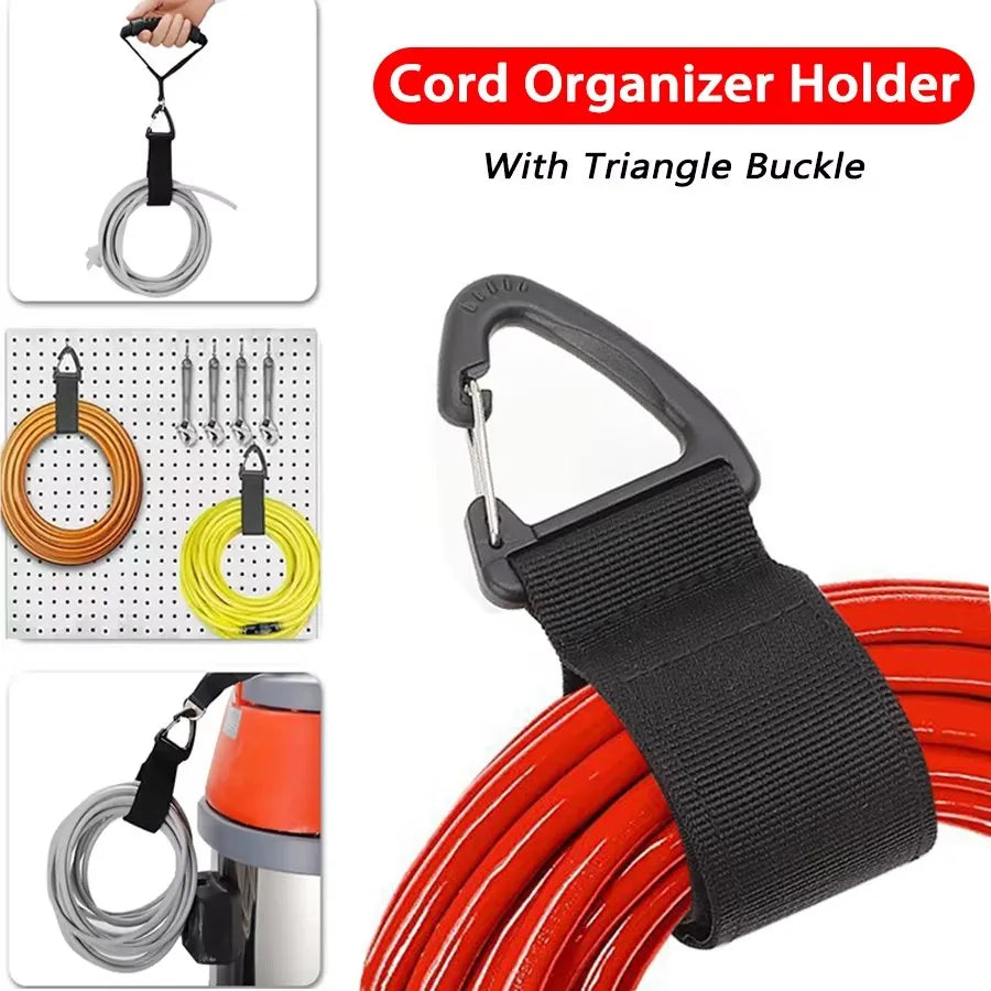 Cord Organizer Holder with Triangle Buckle Wire Manager Power Cord Management Nylon Heavy Cord Storage Straps for Cables Hoses Qme
