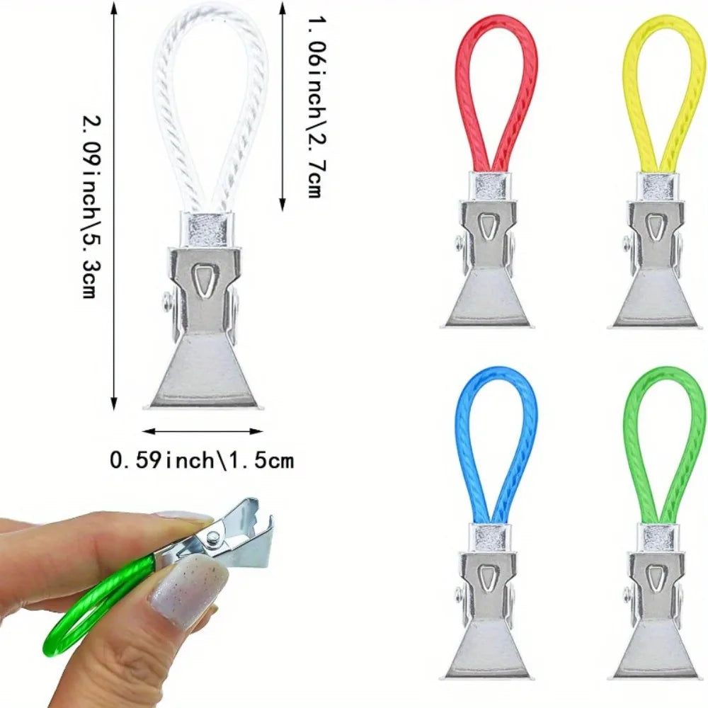 Metal Tea Towel Storage with Towel Hanging Ring, Multi-Color Kitchen Towel Hanging Clip Small Hook Clip Suitable for Bedrooms Qme