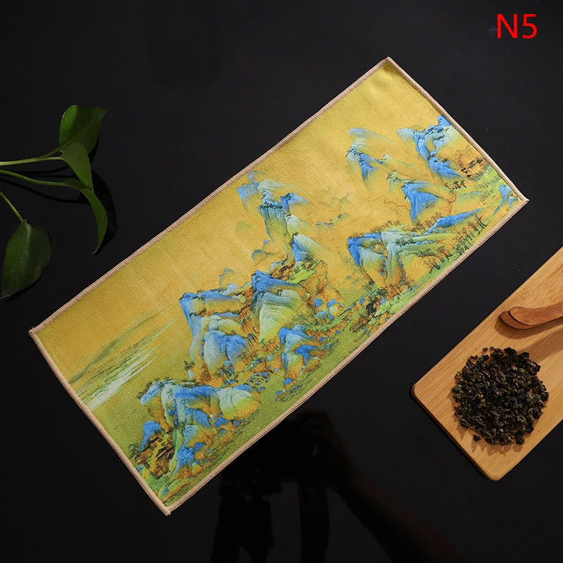 Retro Ancient Painting Tea Mat Matcha Green Powder Whisk Japanese Qme N5