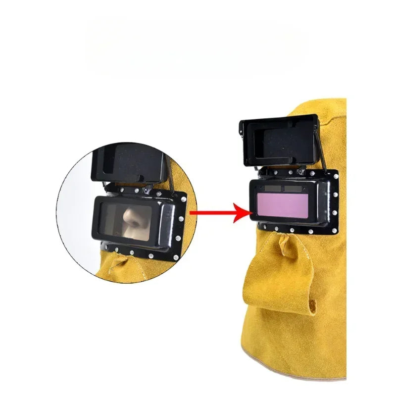Welding Tool Accessories For Eye Nose Protection, Solar Auto Dimming Filter Lens, Leather Cover, Welding Helmet Mask Qme