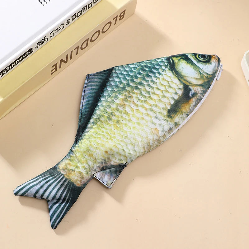 Creative Simulated Salted Fish Pencil Case Large Capacity Pencils Qme