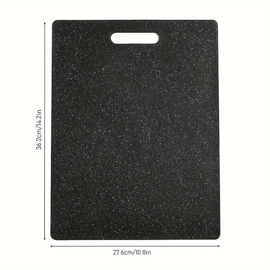 Marble Texture PP Cutting Board Antibacterial and Mildew Cutting Board Kitchen Vegetable Cutting Board Dishwasher Safe Qme 1PC L black