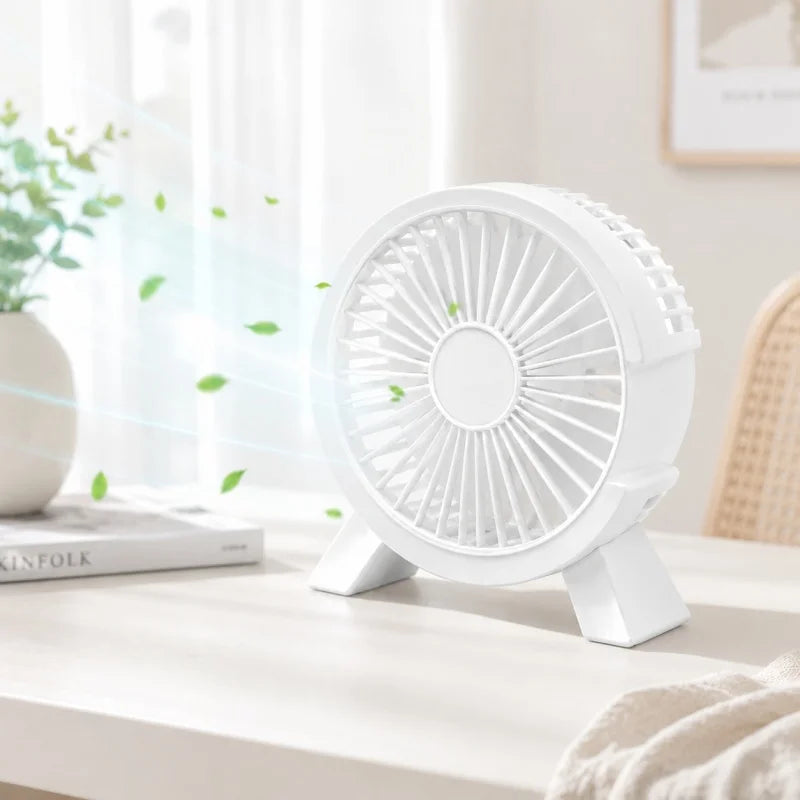 Mini USB Charging Fan Small Fan on The Desk Energy-saving Silent Desktop Personal Fan Portable Fan Household Qme