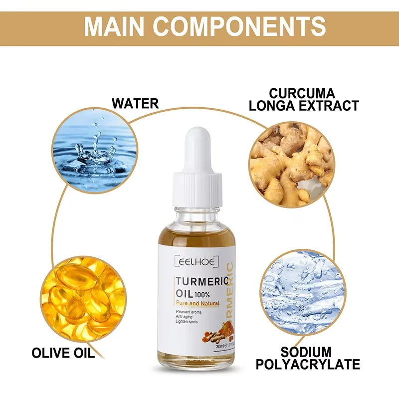 Turmeric Repair Essence For Reduces Dark Spots & Freckles Moisturizes Face Brightens And Evens Skin Tone Improves Damaged Skin Qme