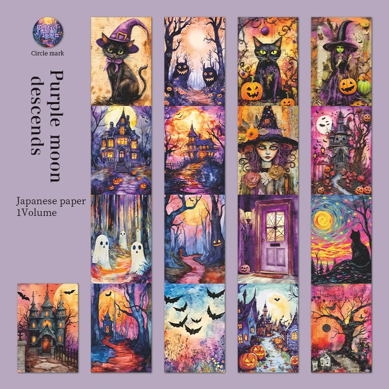 1Roll Halloween Gothic Dark Magic Washi Tape for Scrapbooking DIY, Collage Supplies, Phone Case Notebook Decoration Qme 5