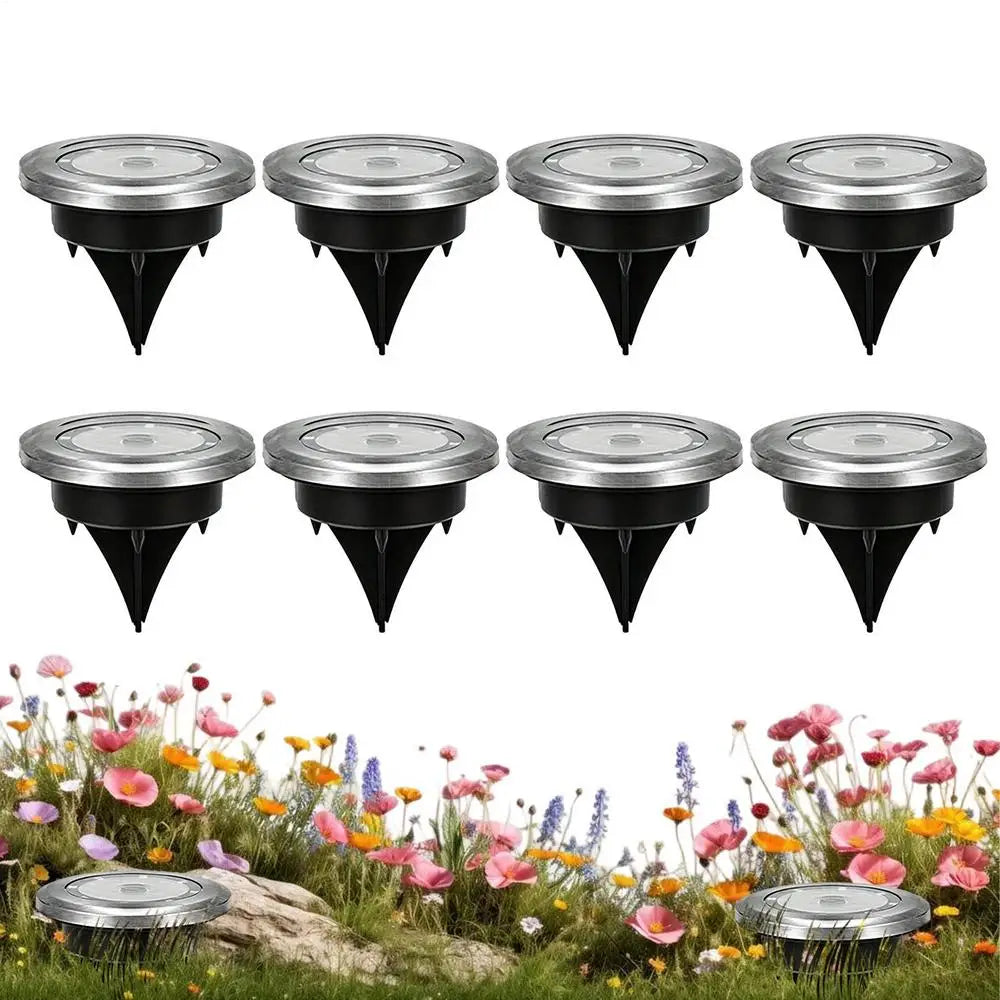 Pathway Lights Solar Powered 8-Piece Auto Off Bright Garden Outdoor Qme White China Mainland