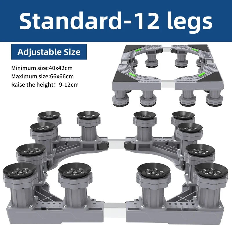 Washing Machine Mobile Bracket Wave Wheel Drum Universal Lifting Multifunctional Shock-absorbing and Height Increasing Base Pad Qme Standard-12 legs