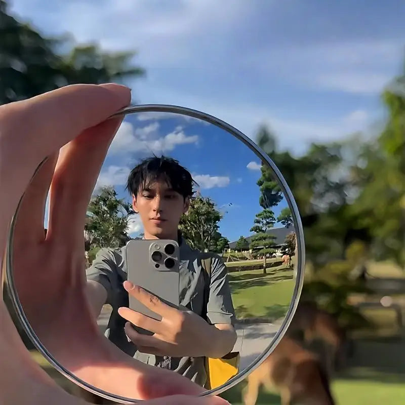 Fashionable Convex Round Mirror Travel Makeup Selfie Photography Qme