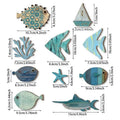 Fish Wall Decor Beach Theme Bathroom Art Nautical Coastal Ocean Qme wood