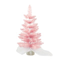 Artificial Mini Colorful Trees Christmas Village Trees with Wood Base Small Sisal Tree for Tabletop Christmas Decoration Qme Pink