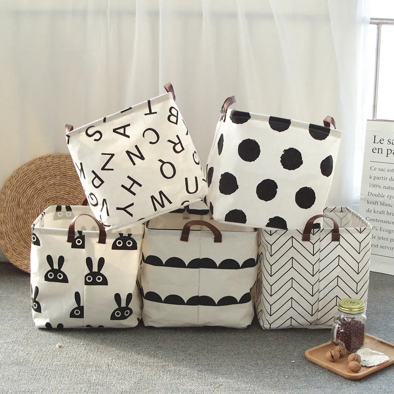 Organizer Bag Cotton and Linen Dirty Clothes Laundry Basket Foldable Laundry Basket Storage Household Sundries Storage Basket Qme
