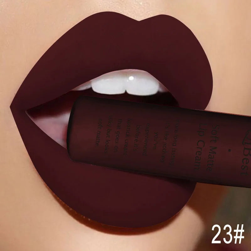 QIBEST Matte Liquid Lipstick Waterproof Lasting Velvet Lip Gloss Tint