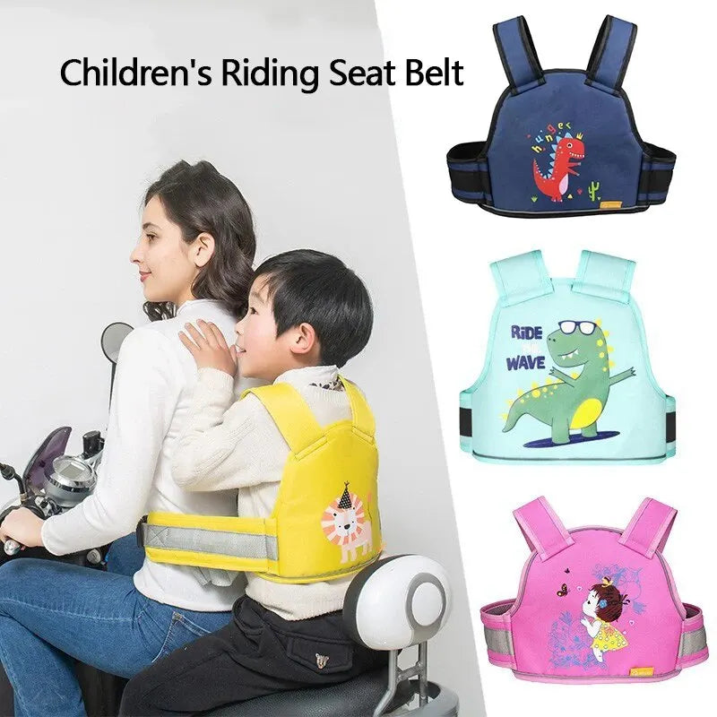 Children's Seat Belt Electric Car Cycling Strap Motorcycle Protection Straps Anti-fall Protection Belt Adjustable Bandage Qme