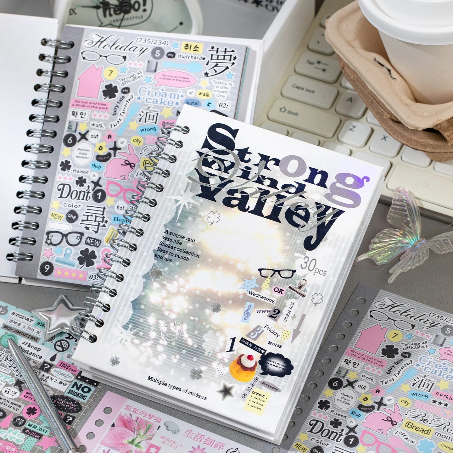 30 Pcs Die-Cut Sticker Book Japanese Anime Character Theme Showa Style Glitter Matte Glossy Finish School Stationery Supplies Qme