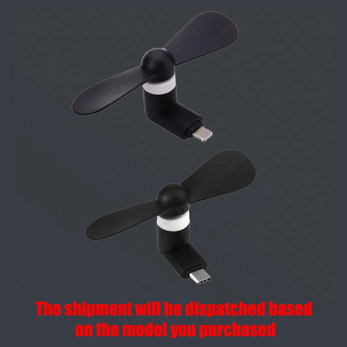 1 Lightning Interface Phone Fan Type-c Portable Mini Ready Use Upon Qme Black Apple