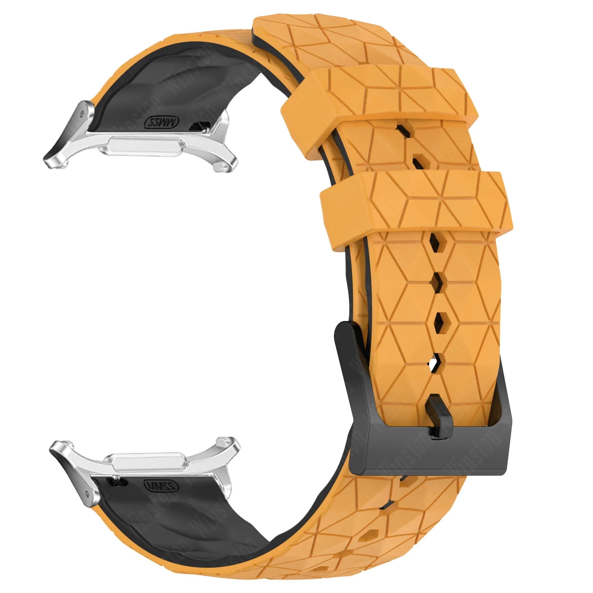 Sports Silicone Strap for Samsung Galaxy Watch 7 Ultra 47mm Soft Watchband Quick Fit Bracelet for Galaxy Watch 7 Ultra Wristband Qme Yellow Black-S Galaxy Watch 7 Ultra