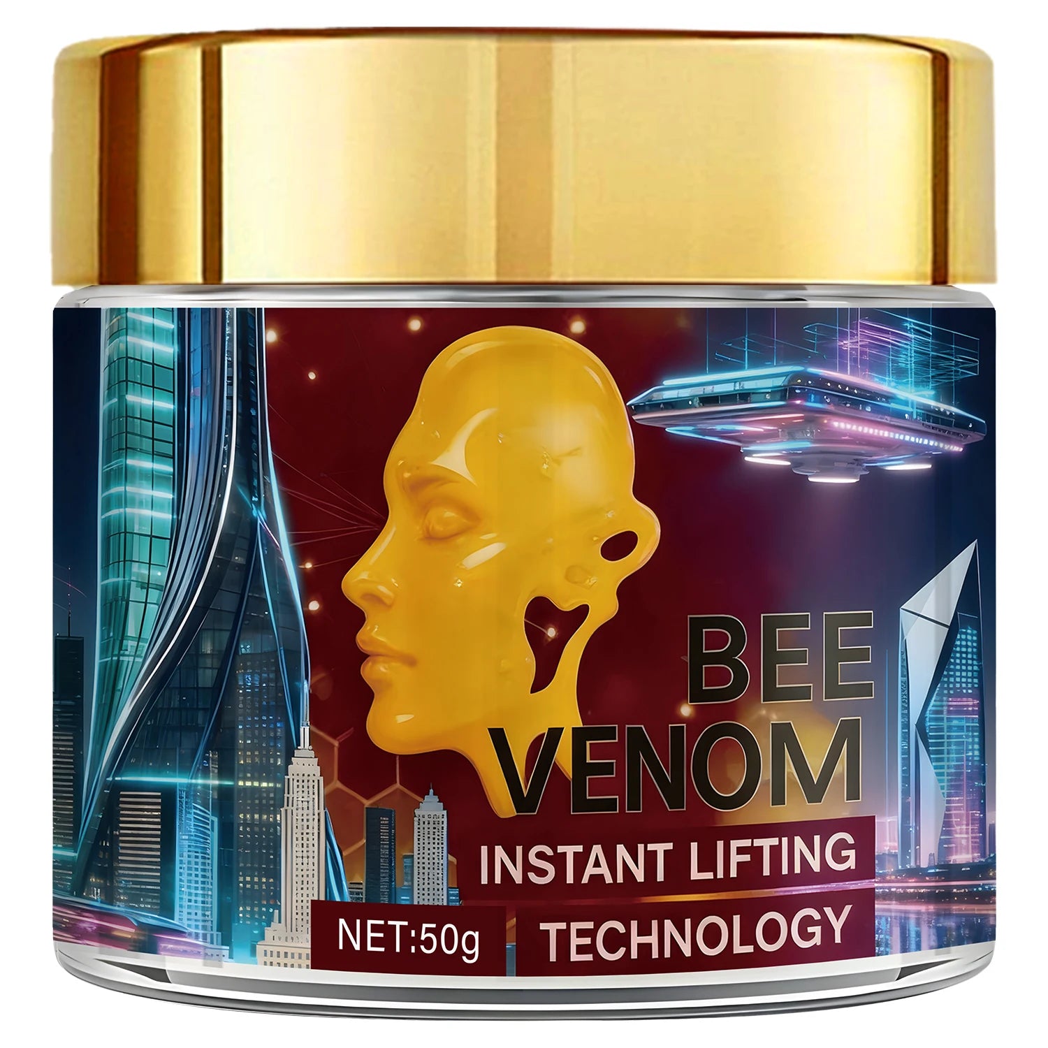 Bee Venom Instant Lifting Cream with Retinol & Arbutin - Moisturizing & Firming Face Cream for Confident, Soft Skin Qme GOLD 50g