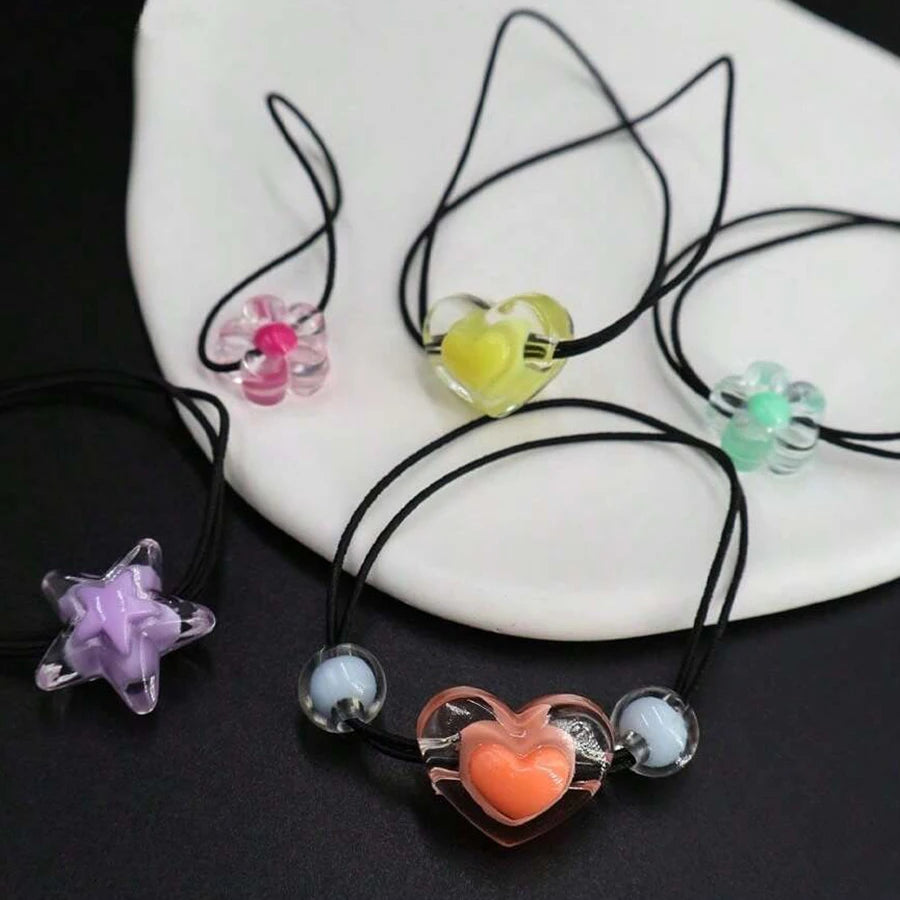177Pcs Acrylic Star Beads Kit Macaron Colors Heart Shape Hair Beads Assorted Beads for Bracelets DIY Jewelry Making Hair Braids Qme