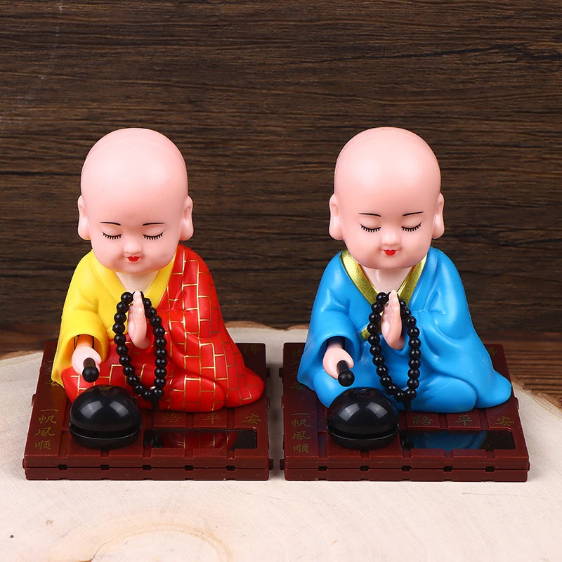 Little Monk Buddha Head Toy Car Ornament For Desk Home Decor Qme