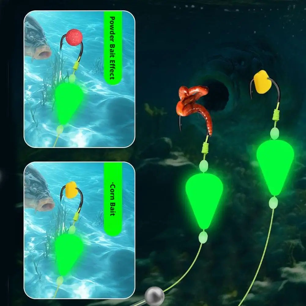 Night Fishing Rig Double Hook Line Reverse Subline Teaser European Qme