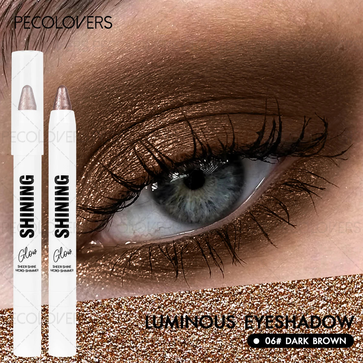 Champagne Gold Nude Pink Glitter Eyeshadow Stick Waterproof Qme 06