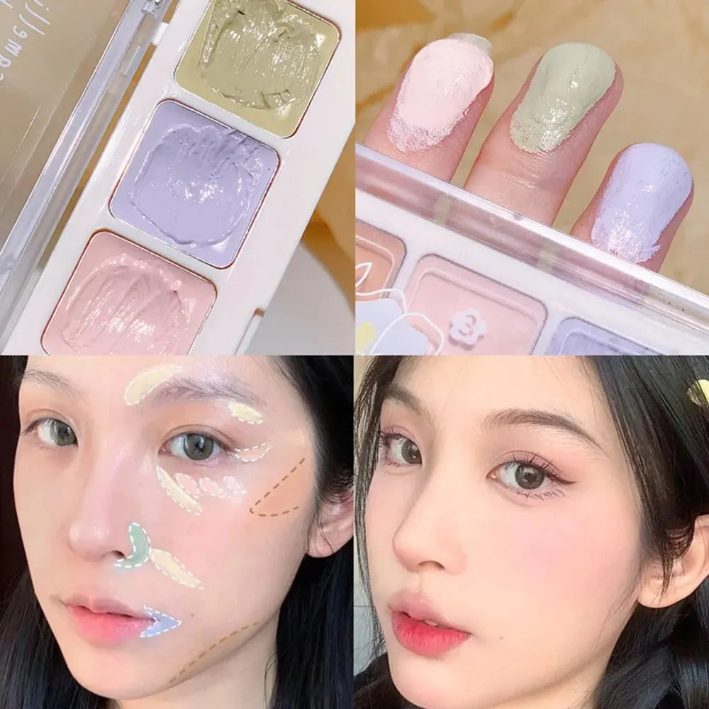 XIXI 5 Colors Corrector Palette Color Correcting Concealer Palett Face Contouring Highlighter Conceals Dark Circles Blemishes Qme