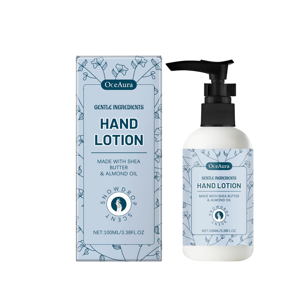Shea Butter Hand Lotion Moisturizing Nourishing Fade Fine Lines Soft Smooth Skin Non Greasy Fast Absorbing for Dry Cracked Hands Qme 100ml Boxed