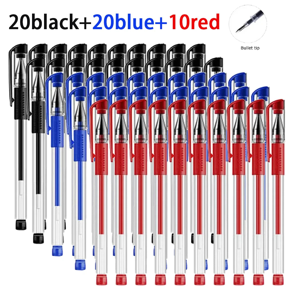 20-100Pcs Minimalist Gel Rollerball Pens Multi-purpose Smooth Writing Gel Pens Office Student Daily School Stationery Supplies Qme 20black 20blue 10red