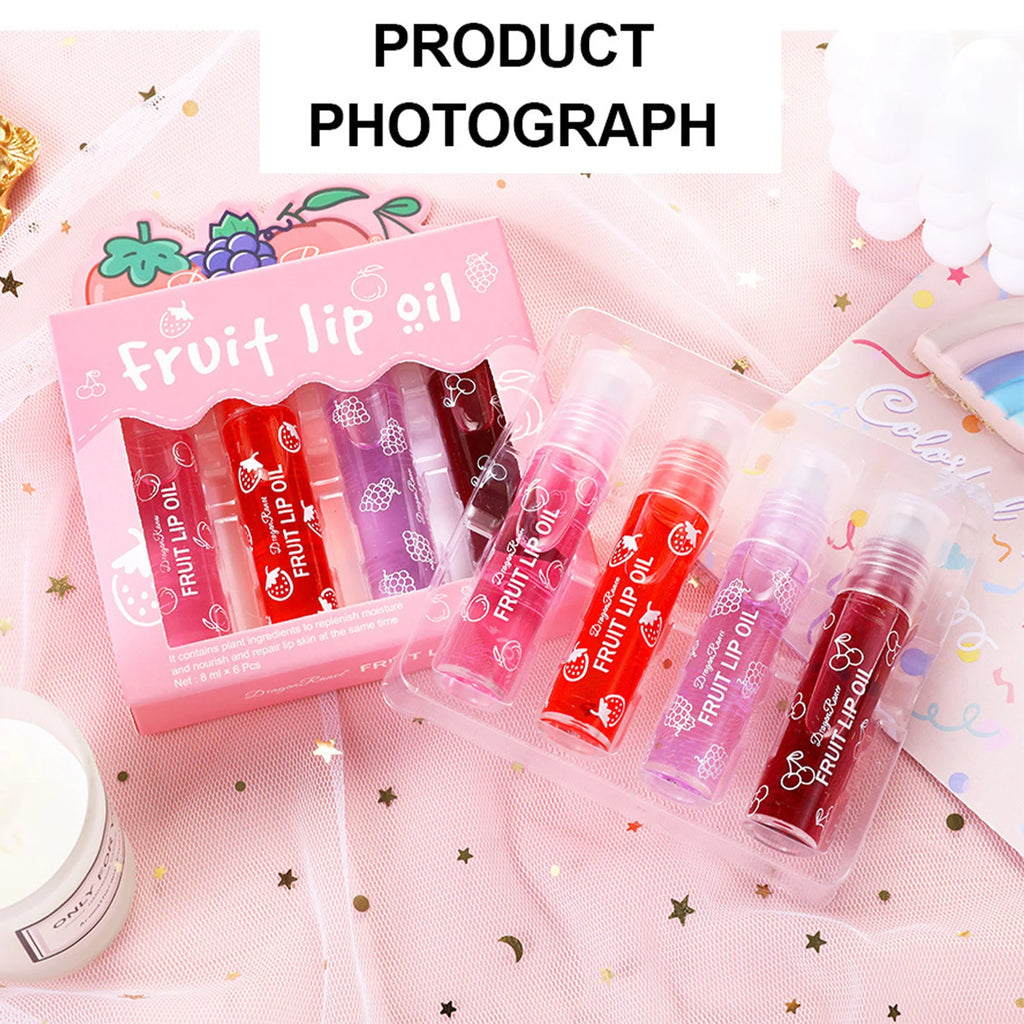 Fruity Flavors Rolling Ball Lip Oil Crystal Jelly Moisturizing Glow Qme