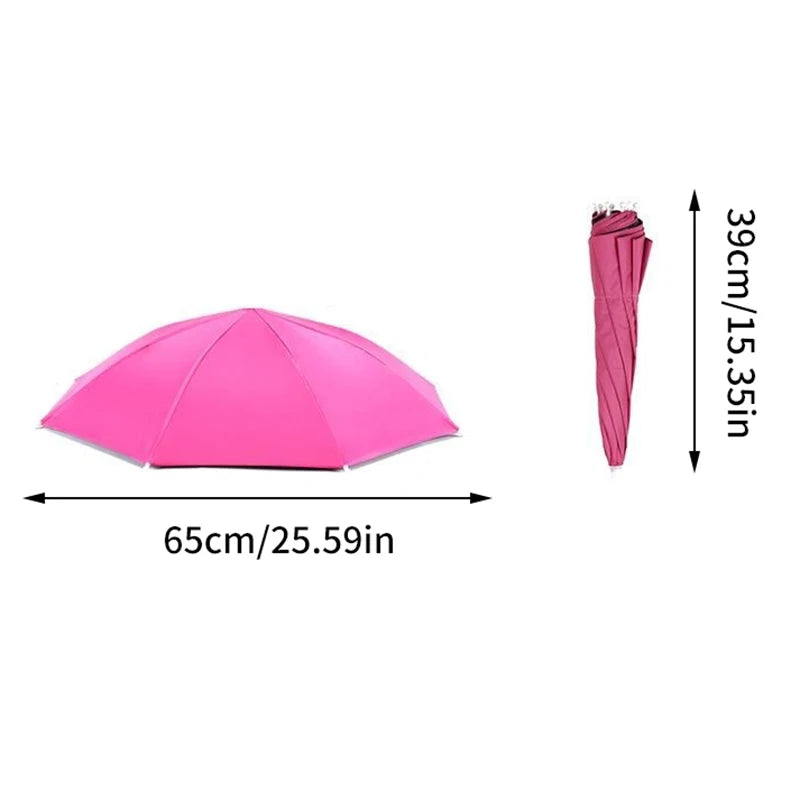 Portable Rain Hat Outdoor Folding Umbrella Fishing Sun Shade Anti-UV Qme