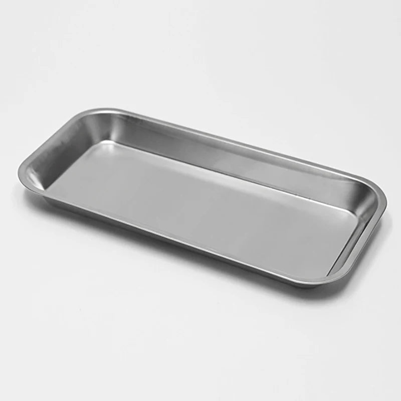 Kitchen Tray Stainless Steel Square Storage Nail Tattoo Dental Qme
