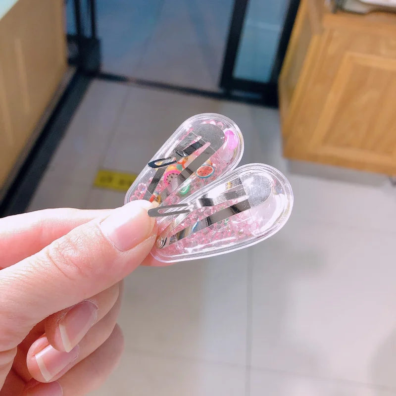 Hello Kitty Kuromi Cartoon BB Clips Cute Hair Clips Bye-Bye Clips Hair Accessories with Rhinestones Bangs Side Clips Qme
