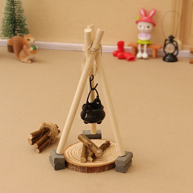 Micro Garden Landscape Ornament 1 12 DIY Miniature Dollhouse Campfire Qme