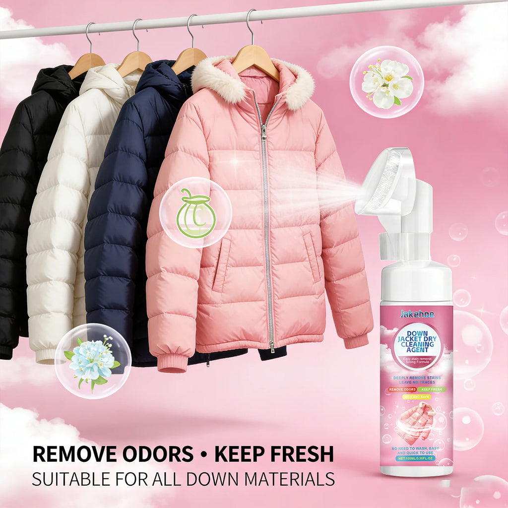 Down Jacket Dry Cleaning Agent Deep Clean Down Jacket Surface Stain Keep Down Fluffy and Soft Eliminate Odor Down Jacket Cleaner Qme