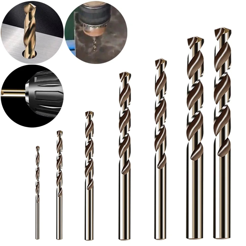 5pcs M35 Cobalt Drill Bit Set 1mm 1.5mm 2mm 2.5mm 3mm 3.5mm 4mm Drill Bits For Stainless Steel Hard Metal Wood Hole Cutter Qme