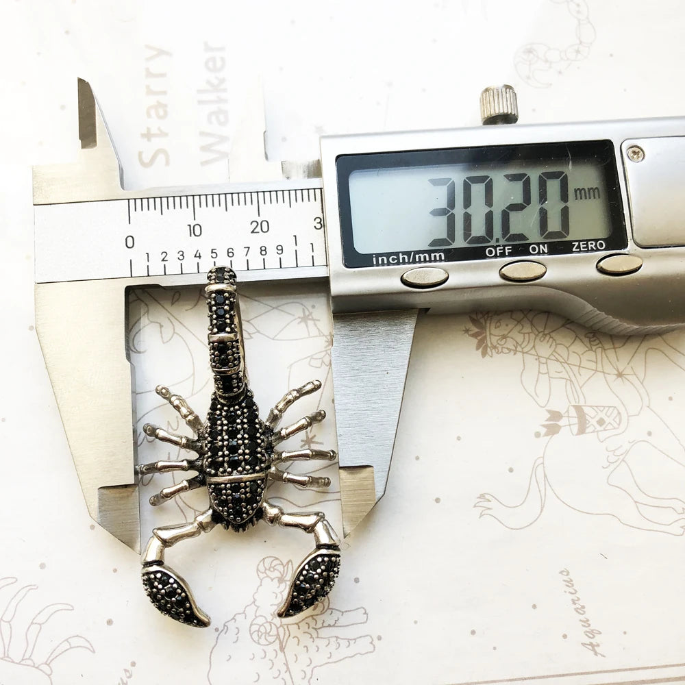 Pendant Scorpion Black,Brand New Fashion Jewelry Europe 925 Sterling Silver Accessories Gift For Woman Rebel Men Qme