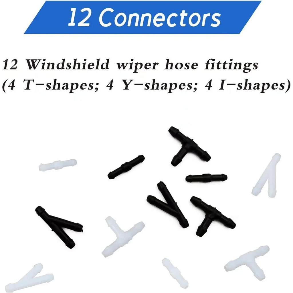 Windshield washer fluid hose, suitable for most car windshield washer hoses, includes a nozzle and a hose clamp Qme