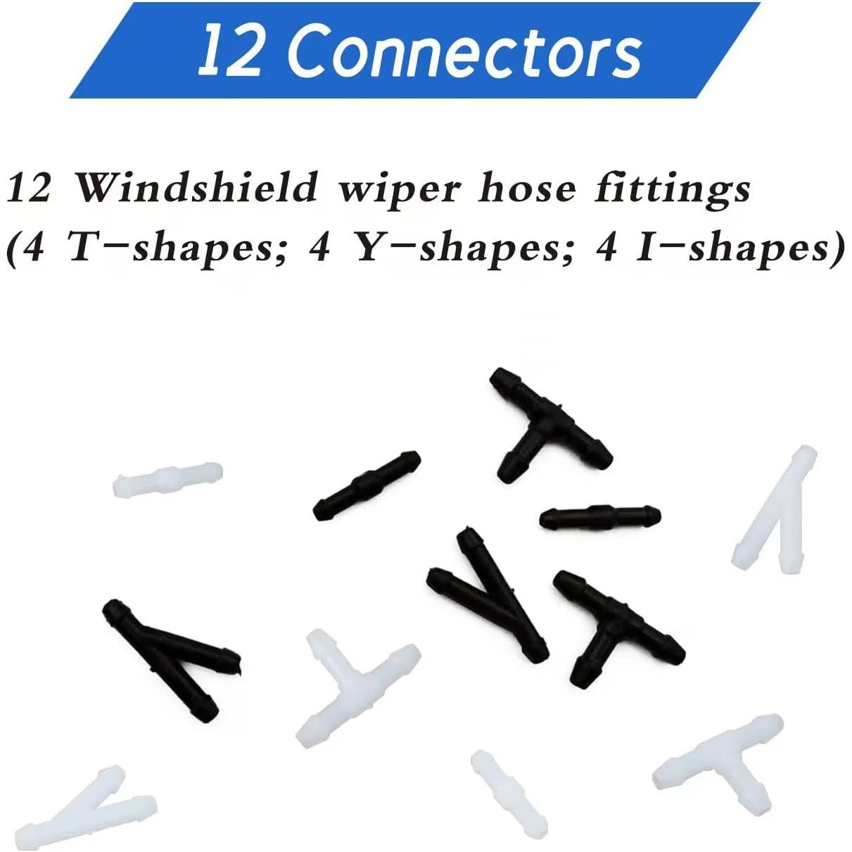Windshield washer fluid hose, suitable for most car windshield washer hoses, includes a nozzle and a hose clamp Qme