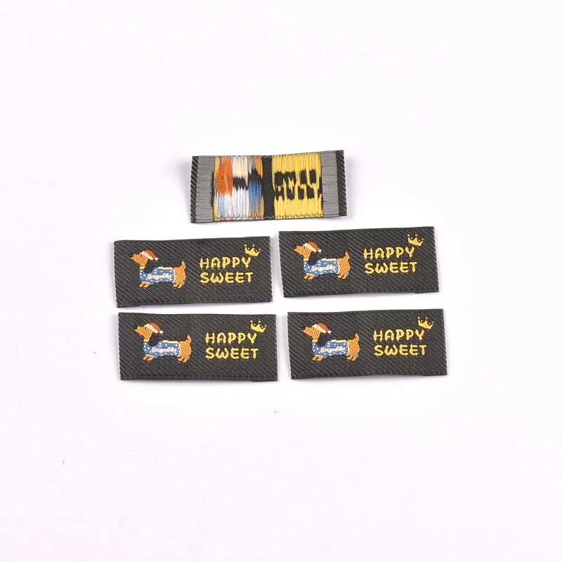 30pcs 44x20mm Cartoon Dog Cat Fabric Labels Cute Woven Clothing Tags for DIY Headwear/Clothing/Shoes/Bags cp3840 Qme 44x20mm-4