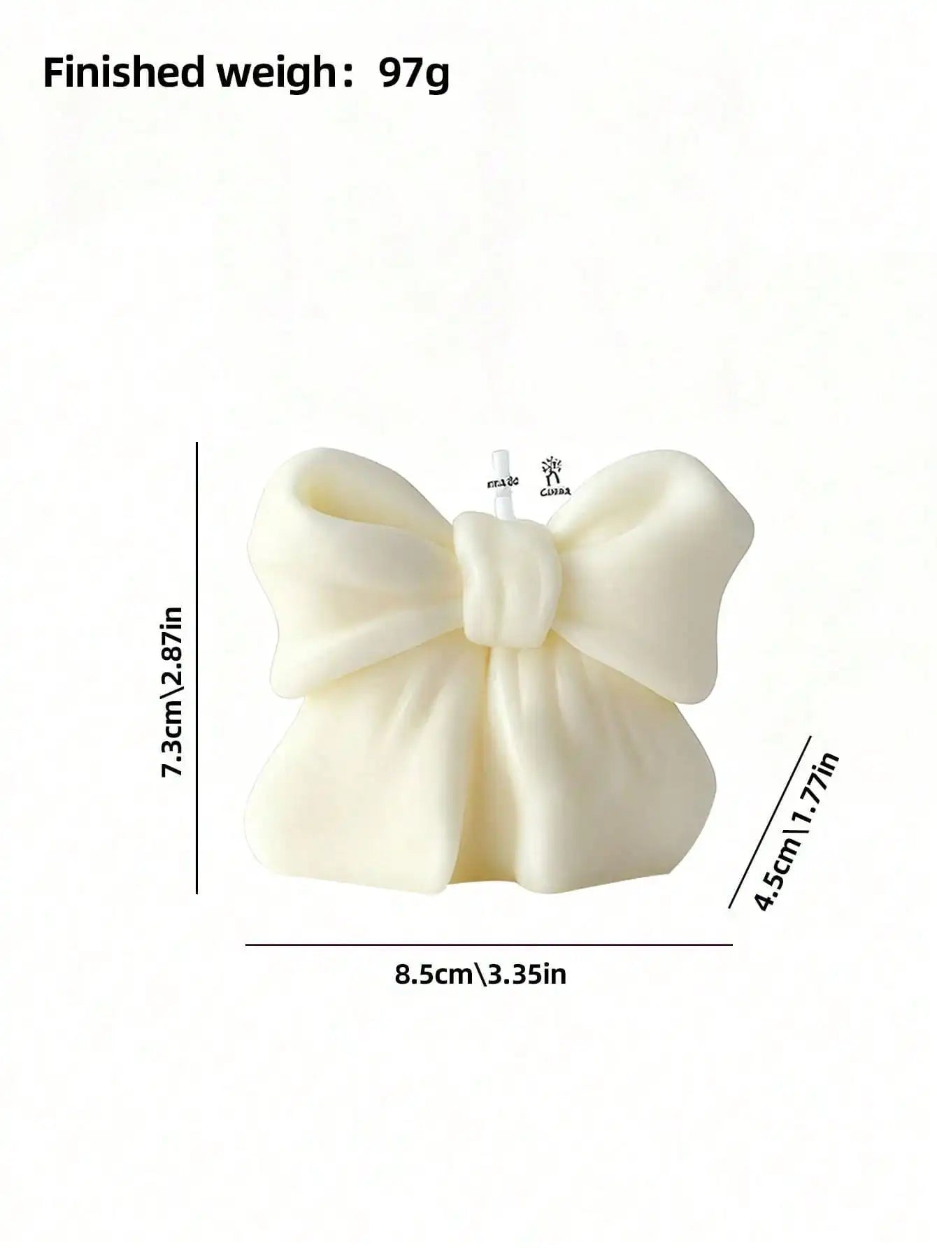 Bow Scented Candle 3D Design Long-lasting Fragrance Suitable Home Qme