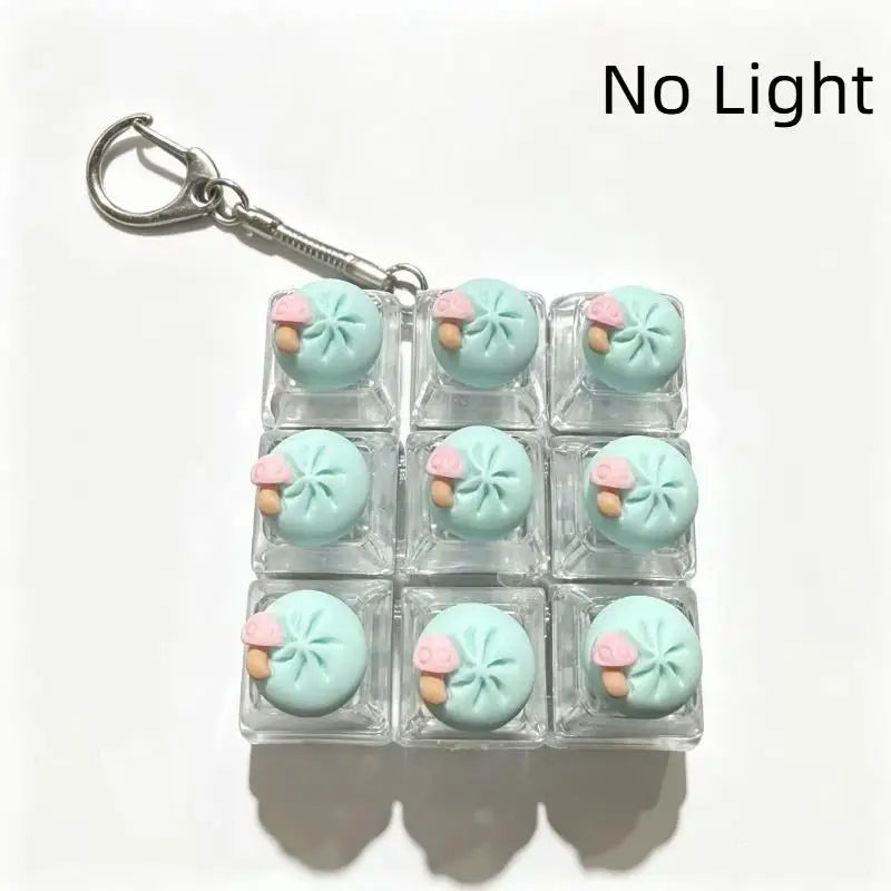 Keyboard Fidget Toy Keychain with LED Light 9 Button Clicker Anti Anxiety Stress Relief Toy for Party Favors Gifts Qme A5 one size