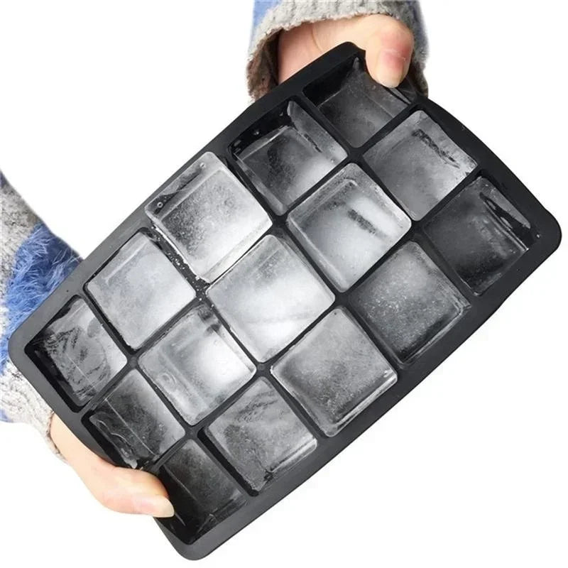15 Grid Silicone Ice Cube Mold Big Tray Maker Non-toxic Durable Bar Qme