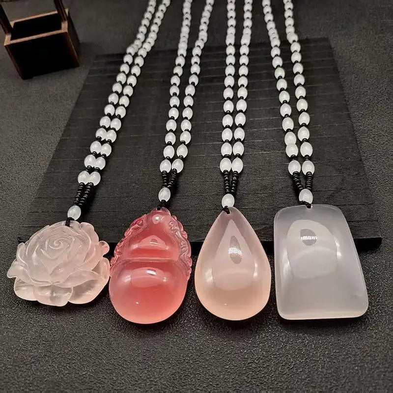 Sunlight UV Color Change Necklace Water Drop Pendent Necklace For Women Unisex Lucky Long Pendant Sweater Chain Ornaments Qme