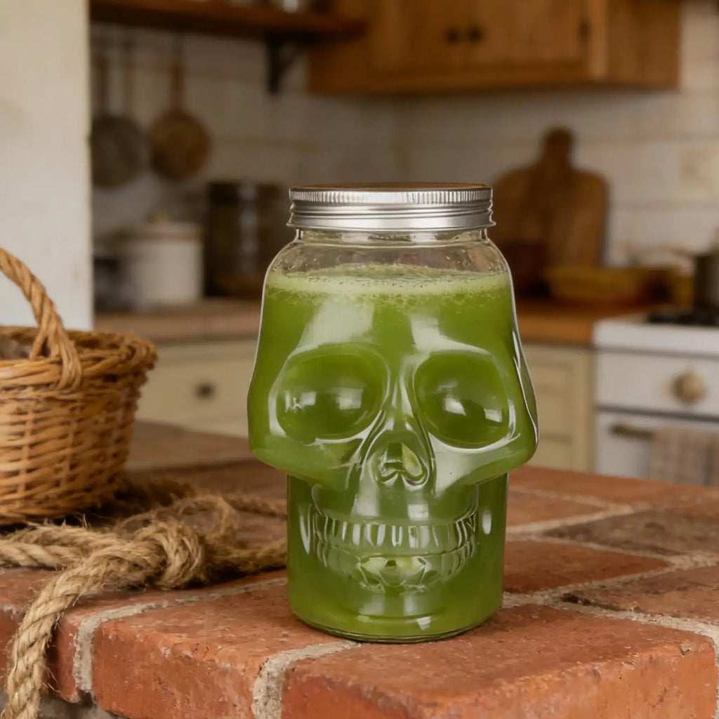 Unique Skull Jars Reusable Spooky Decor with Lid Skull Salt Container for Home Bathroom Picnic Tabletop Baking Dining Qme