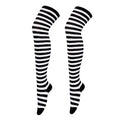 Sexy Long Over Knee Thigh Highs Socks Japanese Black White Striped Qme W-1 one size