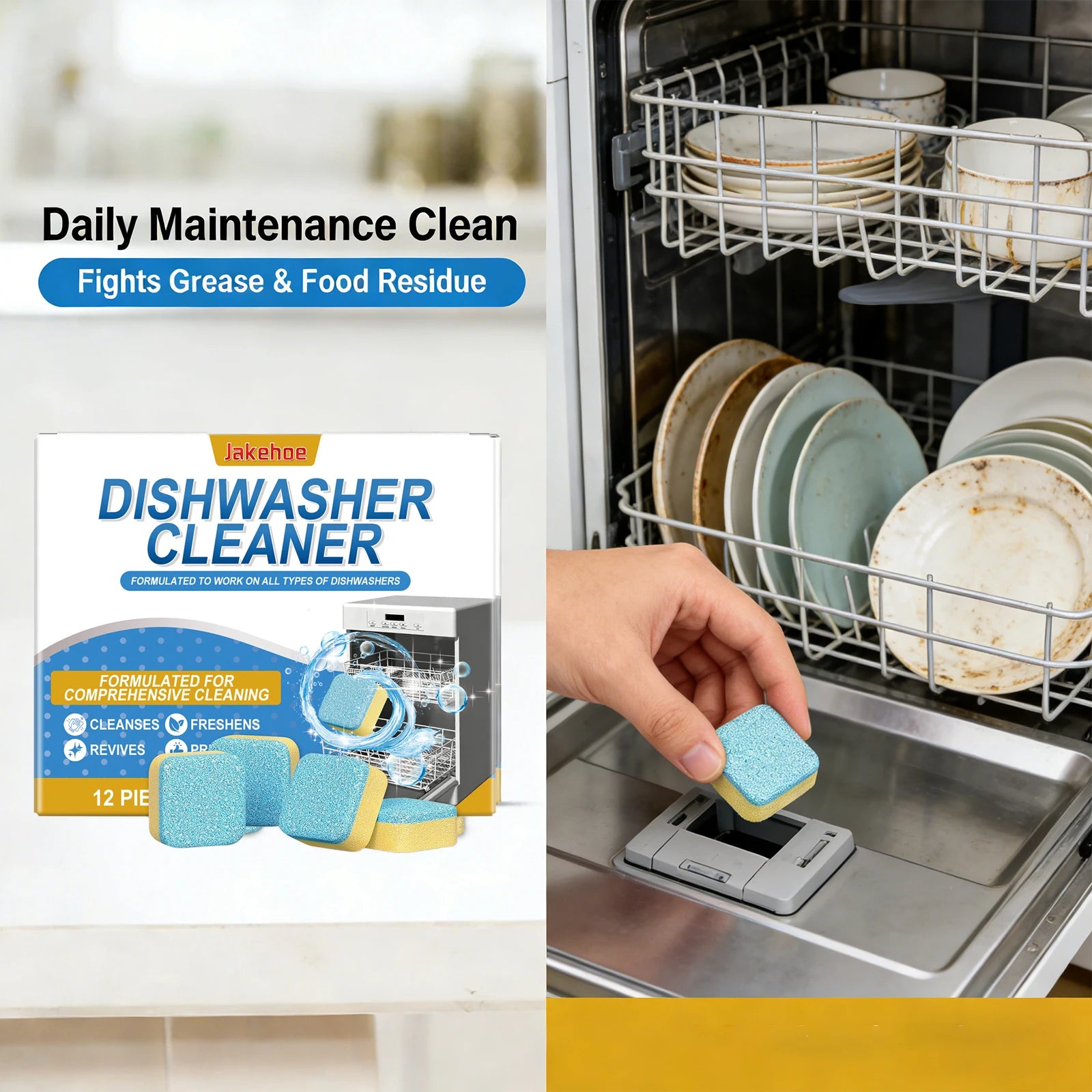 Dishwasher Cleaning Tablets Remove Residual Oil Stains Reduce Bacteria Eliminate Odors Dishwasher Cleaning Effervescent Tablets Qme