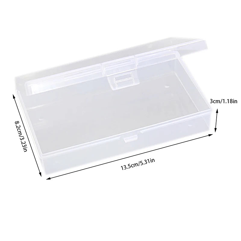 Transparent Storage Container Desktop Box Plastic Snap Organizer Qme