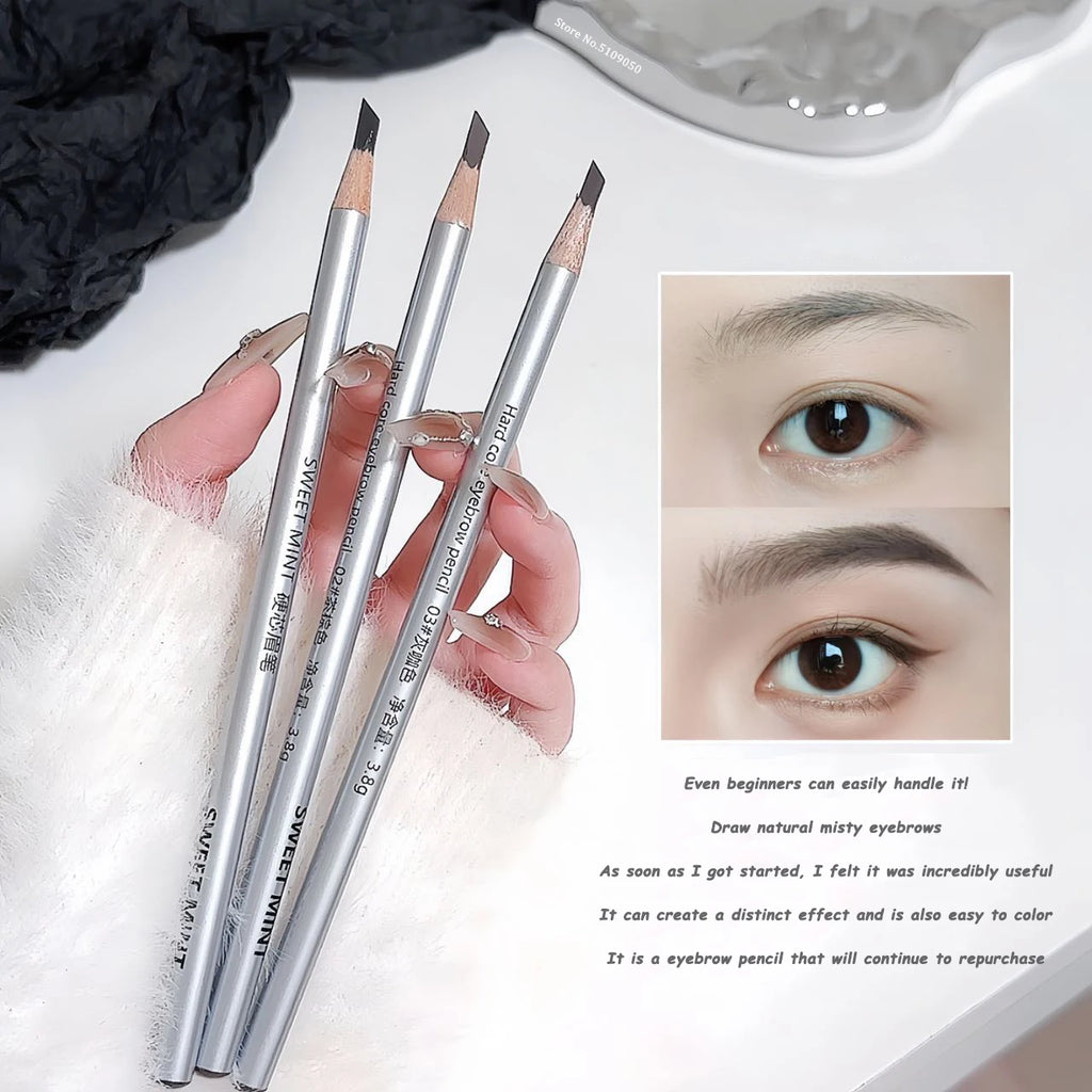 Slanted Blade Eyebrow Pencil Waterproof Makeup Natural Lines Hair Flu Wood Eyebrow Pen Tint Tattoo Grey Coffee Eye Brow Pencil Qme